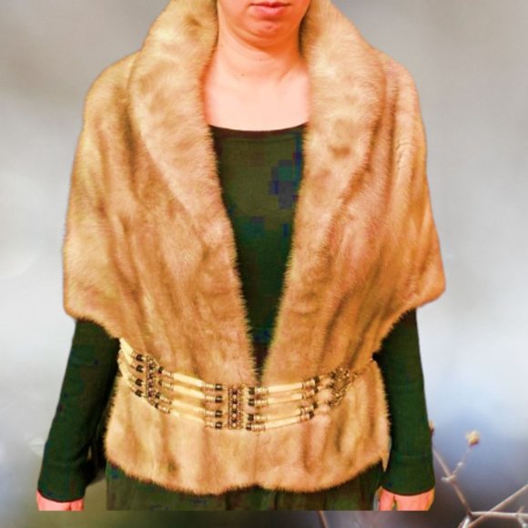 Vintage Mink Fur Capelet Wrap - Picture 1 of 7